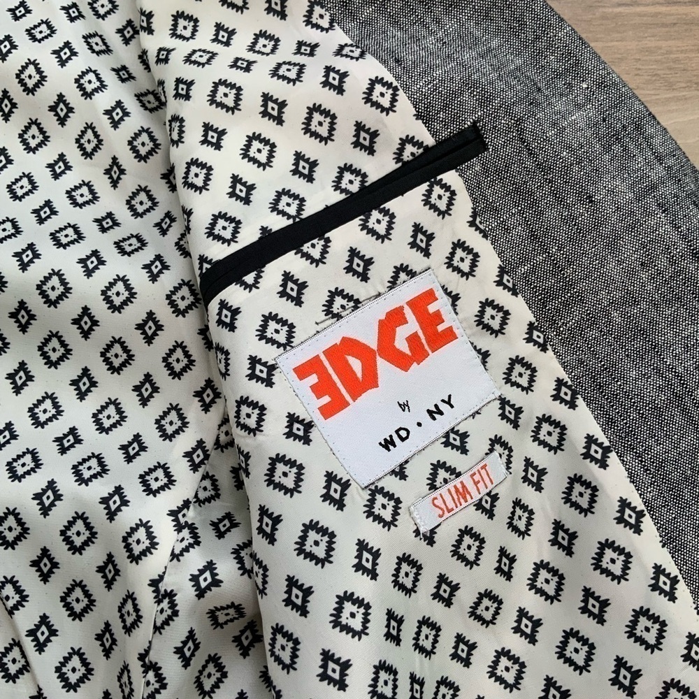 Edge By WD. NY Linen Blend Grey Blazer - Picture 6 of 8